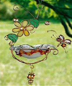 Popular Hanging Dish Feeder/Mini Bath Stained Glass 13 Popular Hanging Dish Feeder/Mini Bath Stained Glass