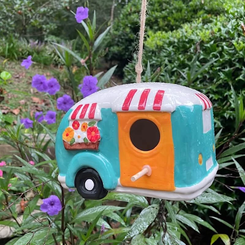 The Birdhouse Chick Unique Birdhouses Ceramic Camper Birdhouse 3 The Birdhouse Chick Unique Birdhouses Ceramic Camper Birdhouse