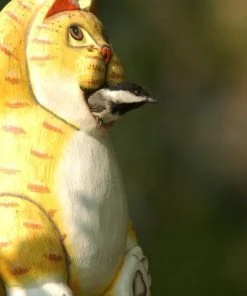 Bobbo Chillin' Orange Tabby Wood Birdhouse