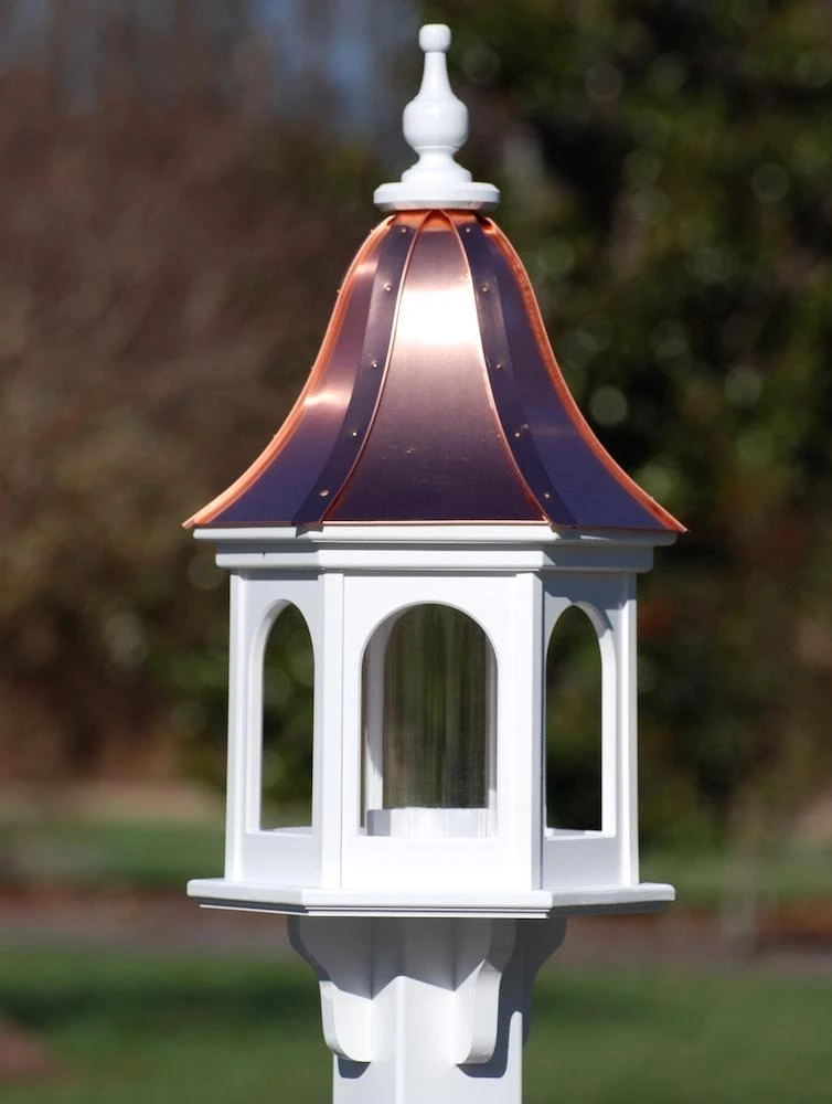 The Birdhouse Chick Copper Roof Bird Feeder Curved Slope - 28x12 Copper Roof Bird Feeders 3 The Birdhouse Chick Copper Roof Bird Feeder Curved Slope - 28x12 Copper Roof Bird Feeders