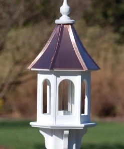 The Birdhouse Chick Copper Roof Bird Feeders Copper Roof Multi-Sided Bird Feeder - 28x10