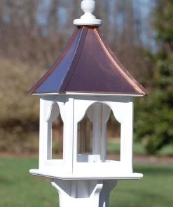 The Birdhouse Chick Copper Roof Square Bird Feeder - 28x10