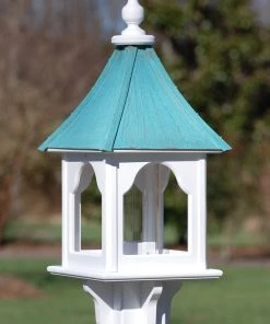 The Birdhouse Chick Copper Roof Square Bird Feeder - 28x10