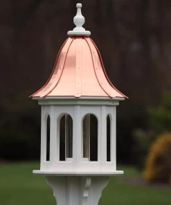The Birdhouse Chick Copper Roof Bird Feeders Copper Roof Bird Feeder Multi-Sided Large Openings - 36x14