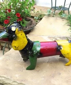The Birdhouse Chick Dachshund Recycled Metal Yard Art