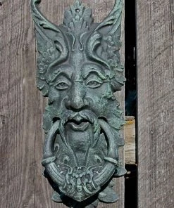 The Birdhouse Chick Green Man Cast Door Knocker-Gate Keeper Plaques, Stepping Stones & Wall Decor