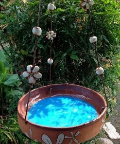 The Birdhouse Chick Daisy Ceramic Hanging Bird Bath Hanging Bird Baths