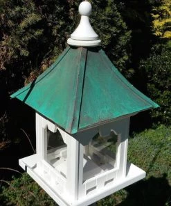 The Birdhouse Chick Copper Roof Bird Feeder With Large Capacity - Hanging