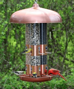 Opus Large Capacity Triple Tube Bird Feeder W/ Copper Ports