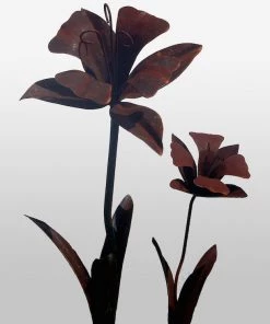 Iron Age Huge Hand Forged Daffodils Statuary & Sculpture