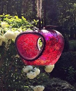 The Birdhouse Chick Mosaic Glass Fly-thru-Bird-Feeder Unique Bird Feeders