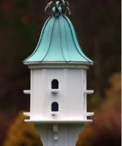 The Birdhouse Chick Copper Roof Birdhouses Copper Roof Dovecote Birdhouse 36x14 Ribbon Detail- 8 Perches