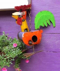 The Birdhouse Chick Metal Rooster Birdhouse