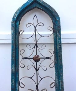 Hand Crafted Plaques, Stepping Stones & Wall Decor Rustic Window Frame Arch- Green Or Blue