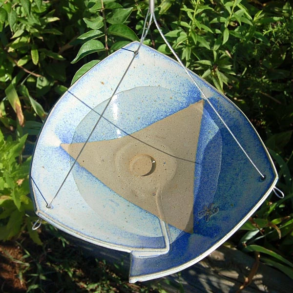 Anthony Stoneware Stoneware Hanging Bird Bath 10" Blue Or White 4 Anthony Stoneware Stoneware Hanging Bird Bath 10" Blue Or White