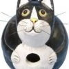 Bobbo Black And White Fat Cat Wooden Birdhouse Unique Birdhouses